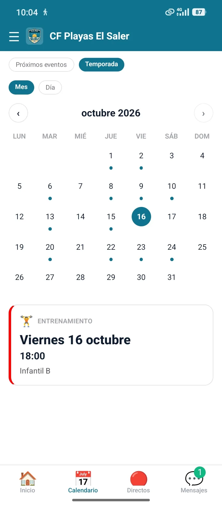 Calendari de la família